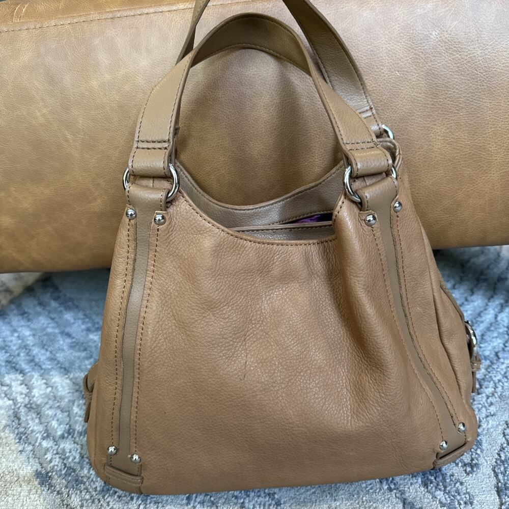 Worthington Genuine Leather Handbag Purse Shoulder Bag Tan